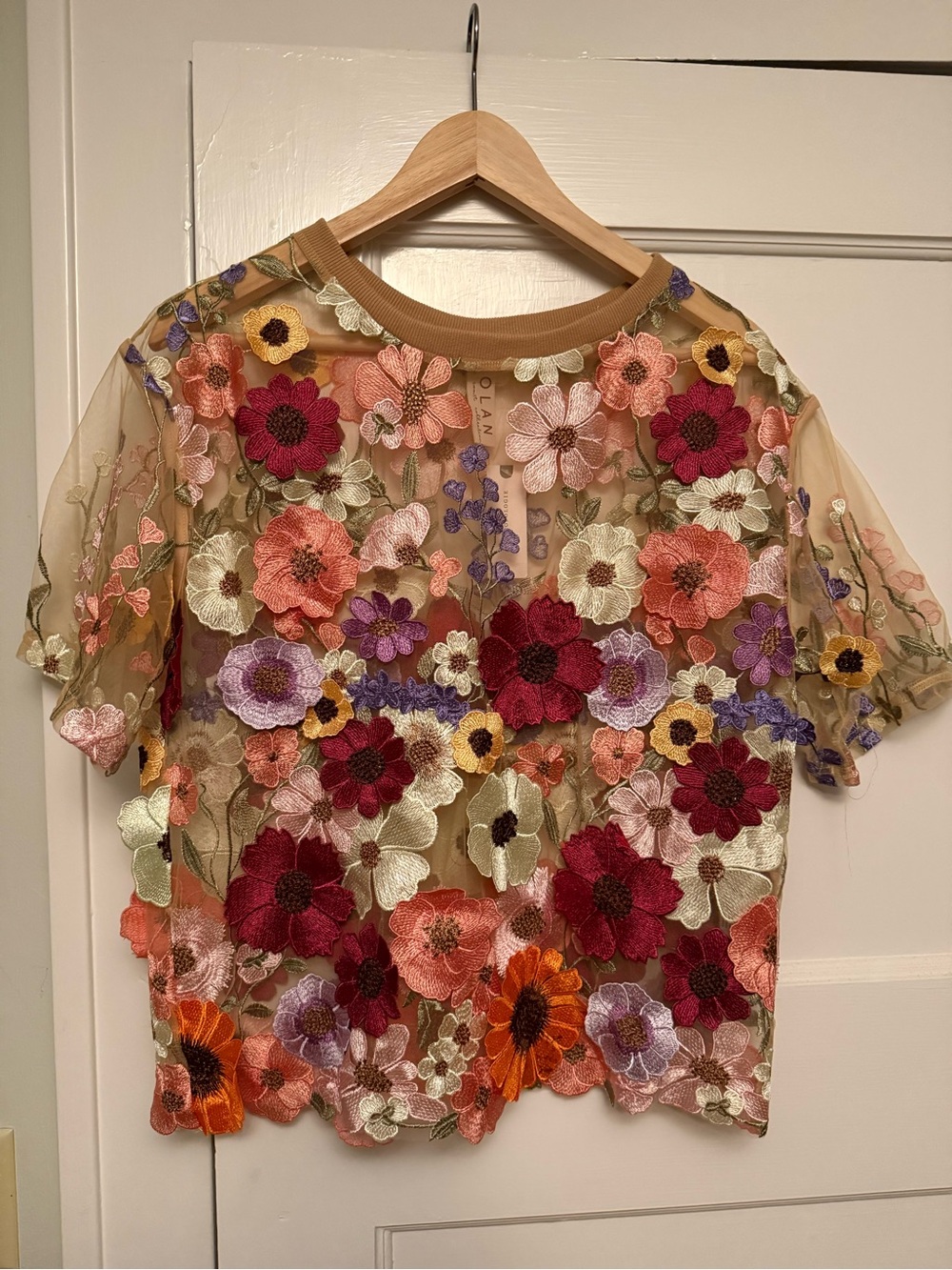 NWT Anthropologie Dolan Floral Appliqué Top
